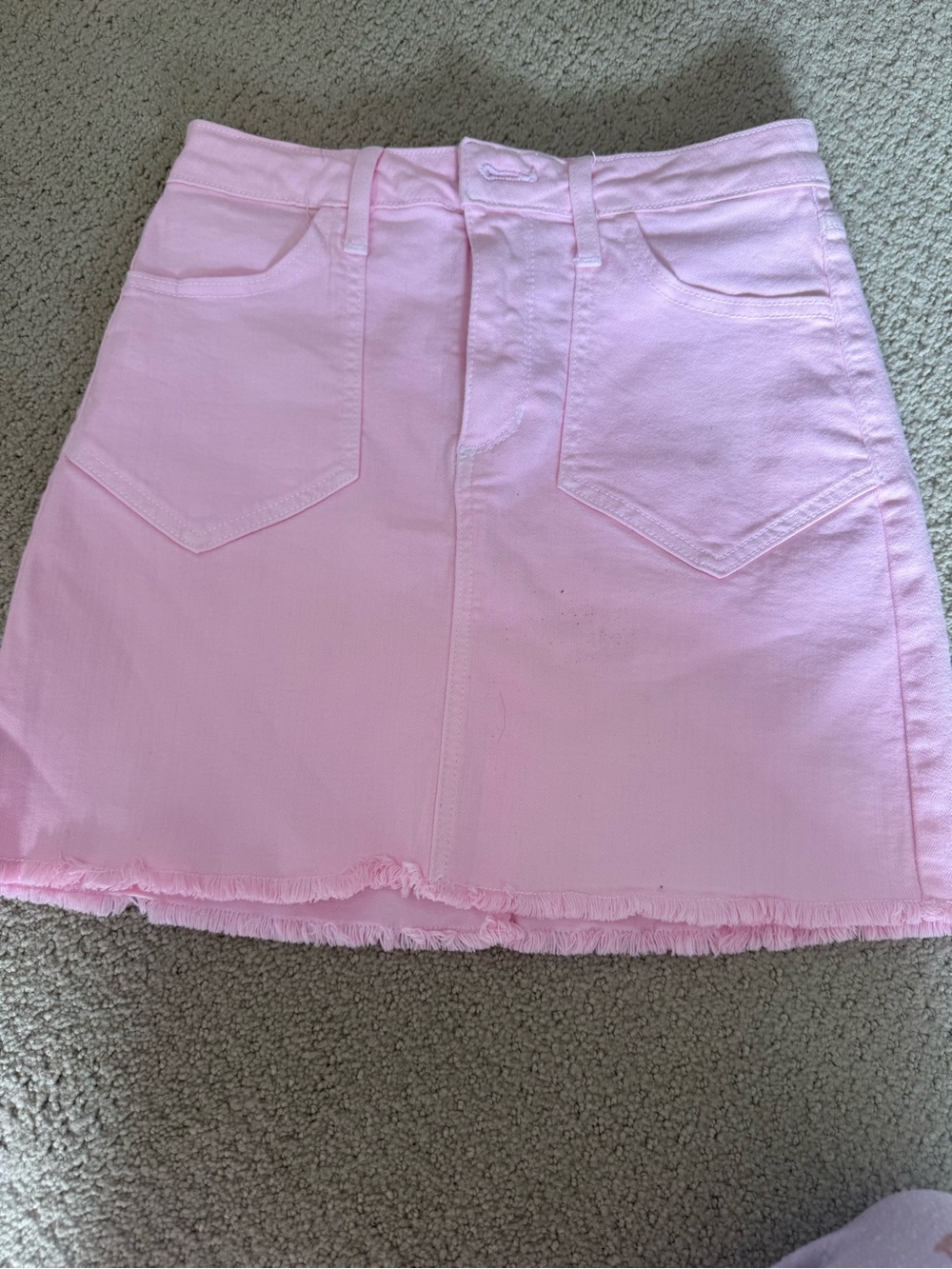 Just Black Soft Pink Denim Mini Skirt